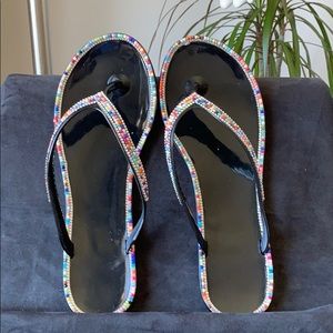 Jewelled Jelly slip ons